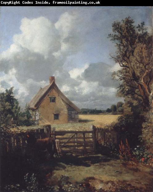 John Constable A cottage in a cornfield